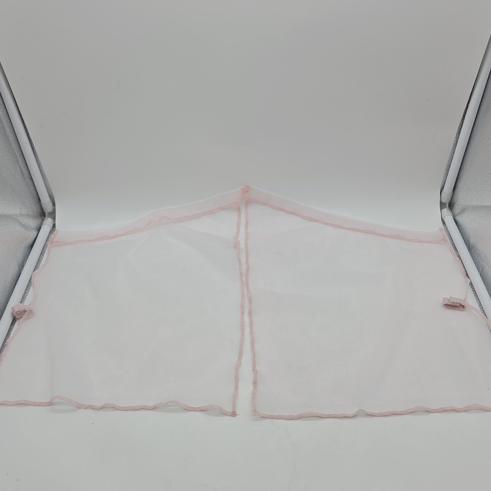 2x American Girl Camp Hangout Pink Sheer Replacement Curtains Left & Right